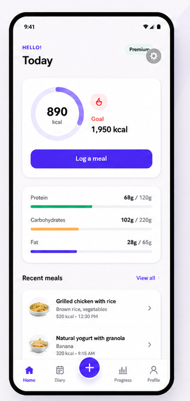Novyli Mobile Today screen in English