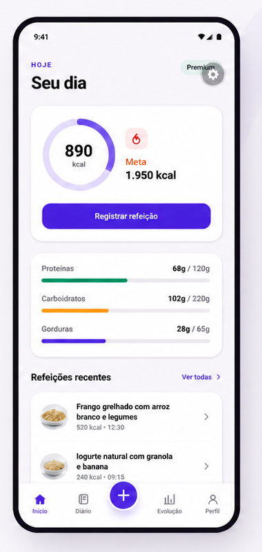 Tela inicial do Novyli Mobile em português